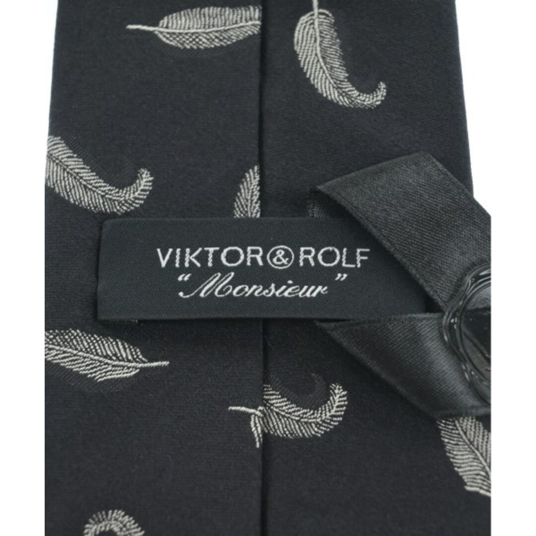 VIKTOR&ROLF(ヴィクターアンドロルフ)のVIKTOR&ROLF ヴィクター＆ロルフ ネクタイ - 黒x白(総柄) 【古着】【中古】 メンズのファッション小物(ネクタイ)の商品写真