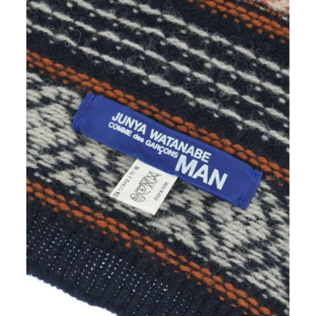 JUNYA WATANABE MAN(ジュンヤワタナベマン)のJUNYA WATANABE MAN マフラー - 紺x白xオレンジ等(総柄) 【古着】【中古】 メンズのファッション小物(マフラー)の商品写真