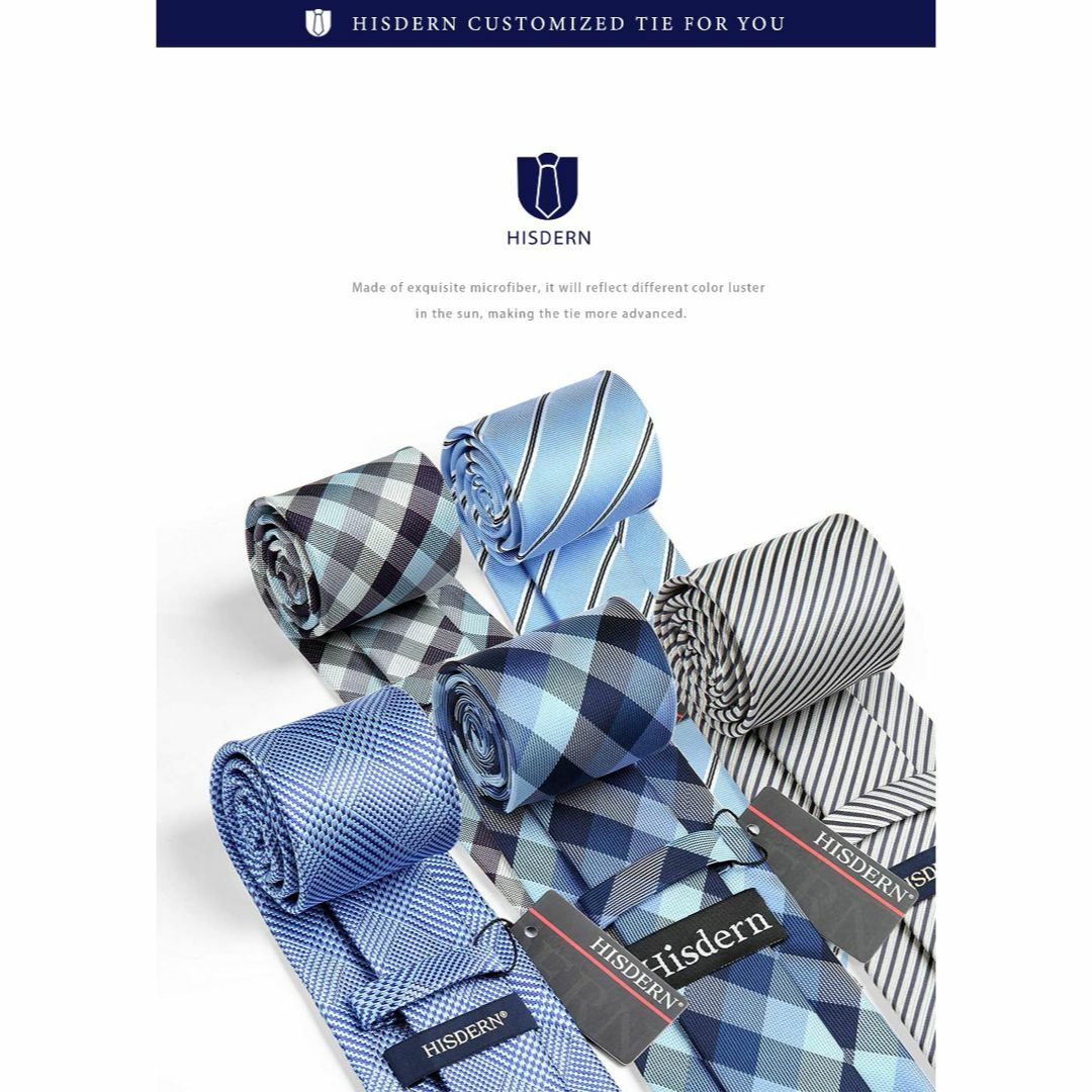 【色: 08セット】[HISDERN] ビジネス用 ネクタイ チーフ 5本 セッ メンズのファッション小物(その他)の商品写真