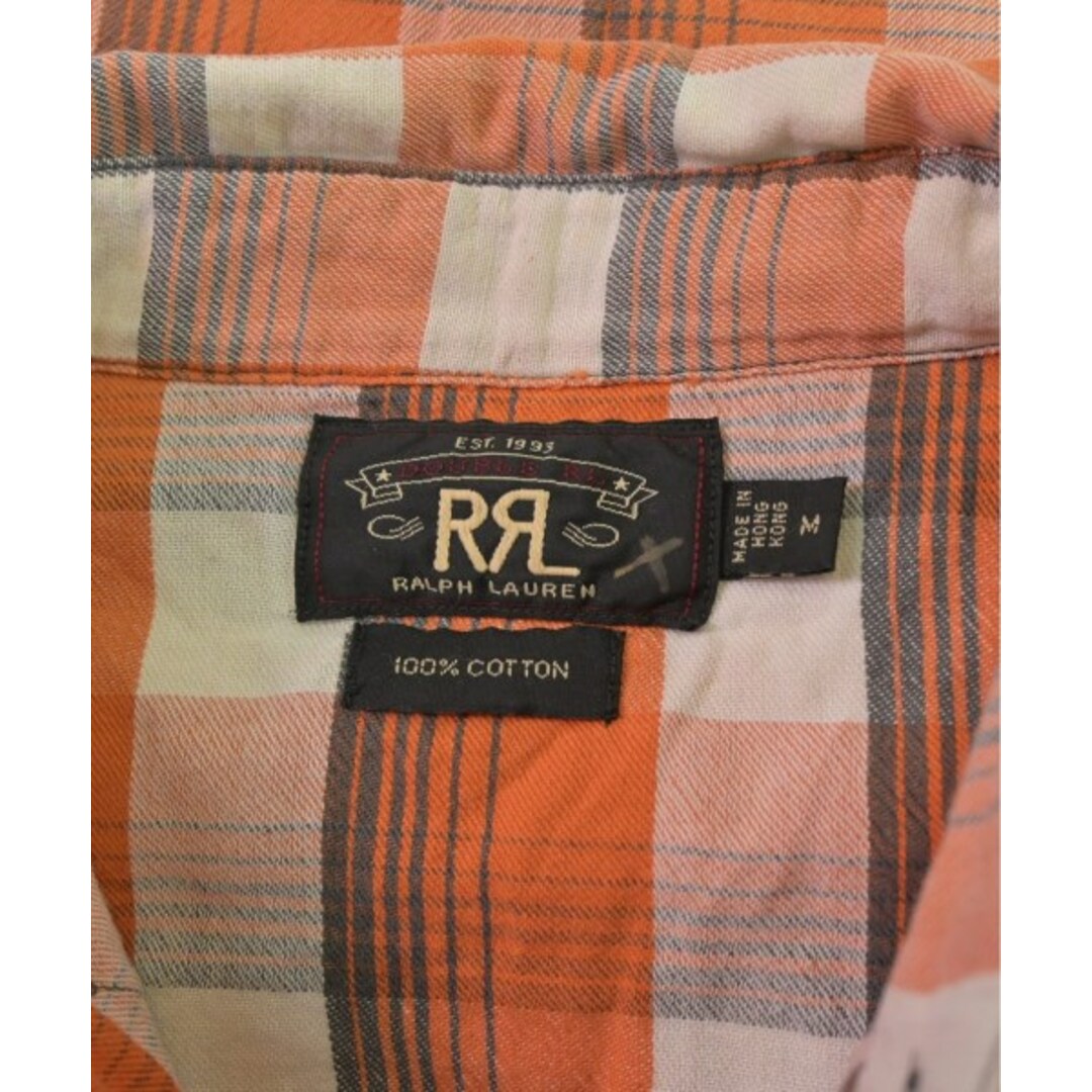 RRL(ダブルアールエル)のRRL ダブルアールエル カジュアルシャツ M オレンジx白(チェック) 【古着】【中古】 メンズのトップス(シャツ)の商品写真