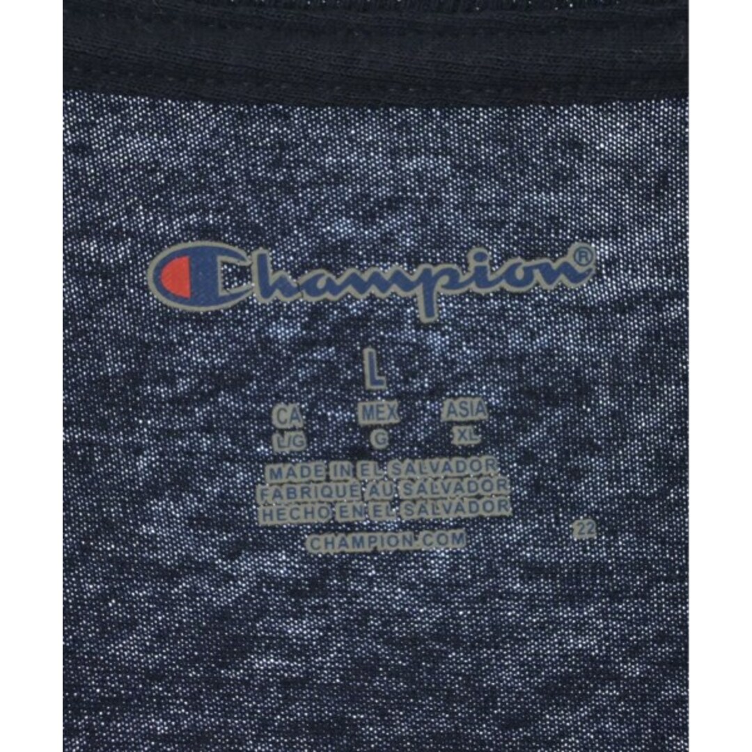 Champion(チャンピオン)のCHAMPION チャンピオン Tシャツ・カットソー L 紺 【古着】【中古】 メンズのトップス(Tシャツ/カットソー(半袖/袖なし))の商品写真