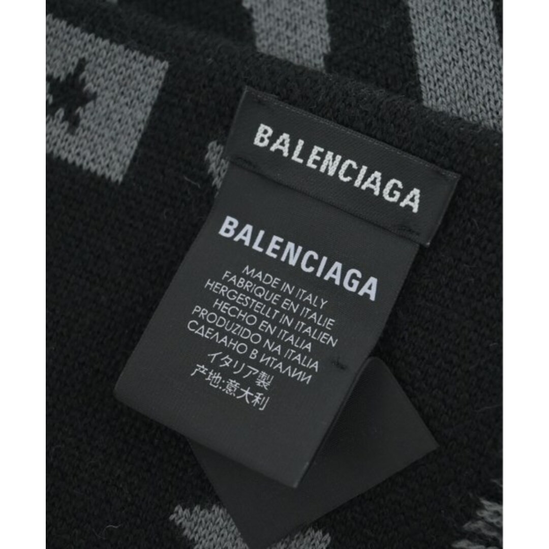 BALENCIAGA - BALENCIAGA バレンシアガ マフラー - 黒xグレー(総 BALENCIAGA - BALENCIAGA バレンシアガ マフラー - 黒xグレー(総