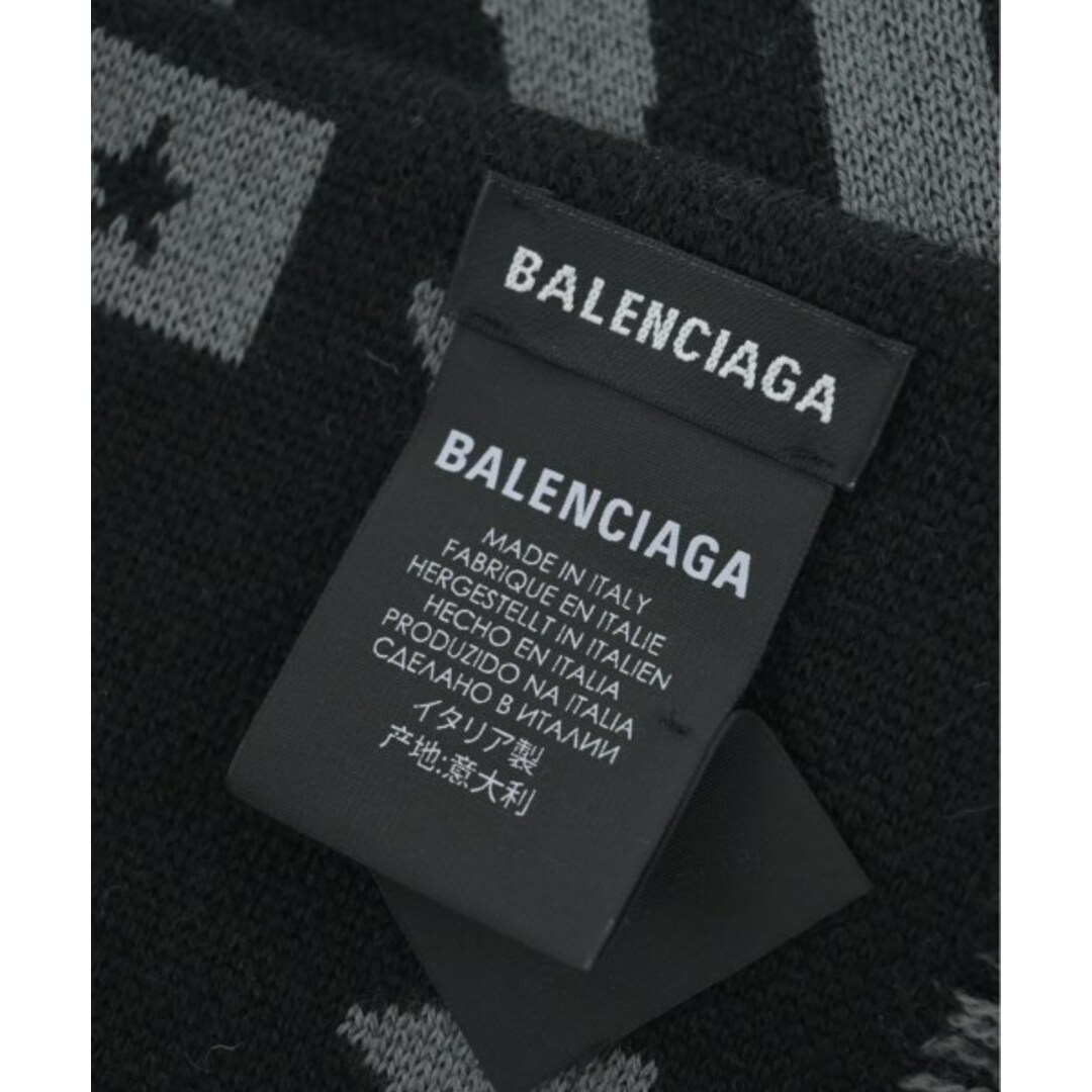 Balenciaga(バレンシアガ)のBALENCIAGA バレンシアガ マフラー - 黒xグレー(総柄) 【古着】【中古】 メンズのファッション小物(マフラー)の商品写真