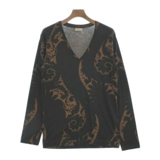 ドリスヴァンノッテン(DRIES VAN NOTEN)のDRIES VAN NOTEN Tシャツ・カットソー S こげ茶x茶(総柄) 【古着】【中古】(Tシャツ/カットソー(半袖/袖なし))