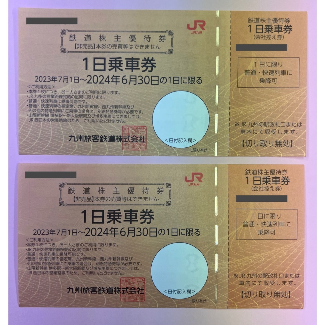 JR 九州　株主優待　2枚セット チケットの優待券/割引券(その他)の商品写真