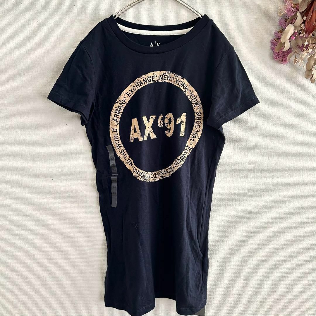 ARMANI EXCHANGE(アルマーニエクスチェンジ)のアルマーニエクスチェンジ 未使用タグ付き Tシャツ XS ロング丈 レディースのトップス(Tシャツ(半袖/袖なし))の商品写真