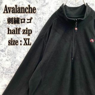 アヴァランチ(AVALANCHE)のP26【即完モデル】US古着アヴァランチブランド刺繍ロゴハーフジップ薄手フリース(スウェット)