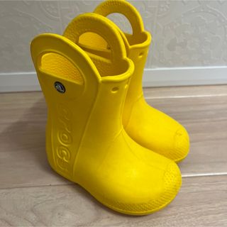 クロックス(crocs)のクロックス　CROCS 長靴　レインブーツ　イエロー　サイズC9(16.5cm)(長靴/レインシューズ)