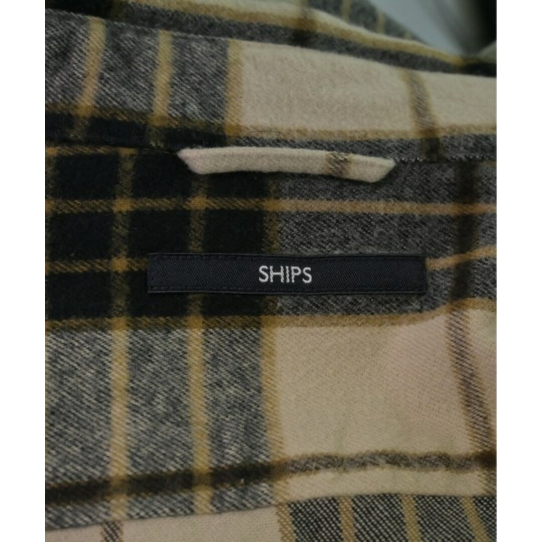 SHIPS(シップス)のSHIPS シップス カジュアルシャツ XL ベージュx黒(チェック) 【古着】【中古】 メンズのトップス(シャツ)の商品写真