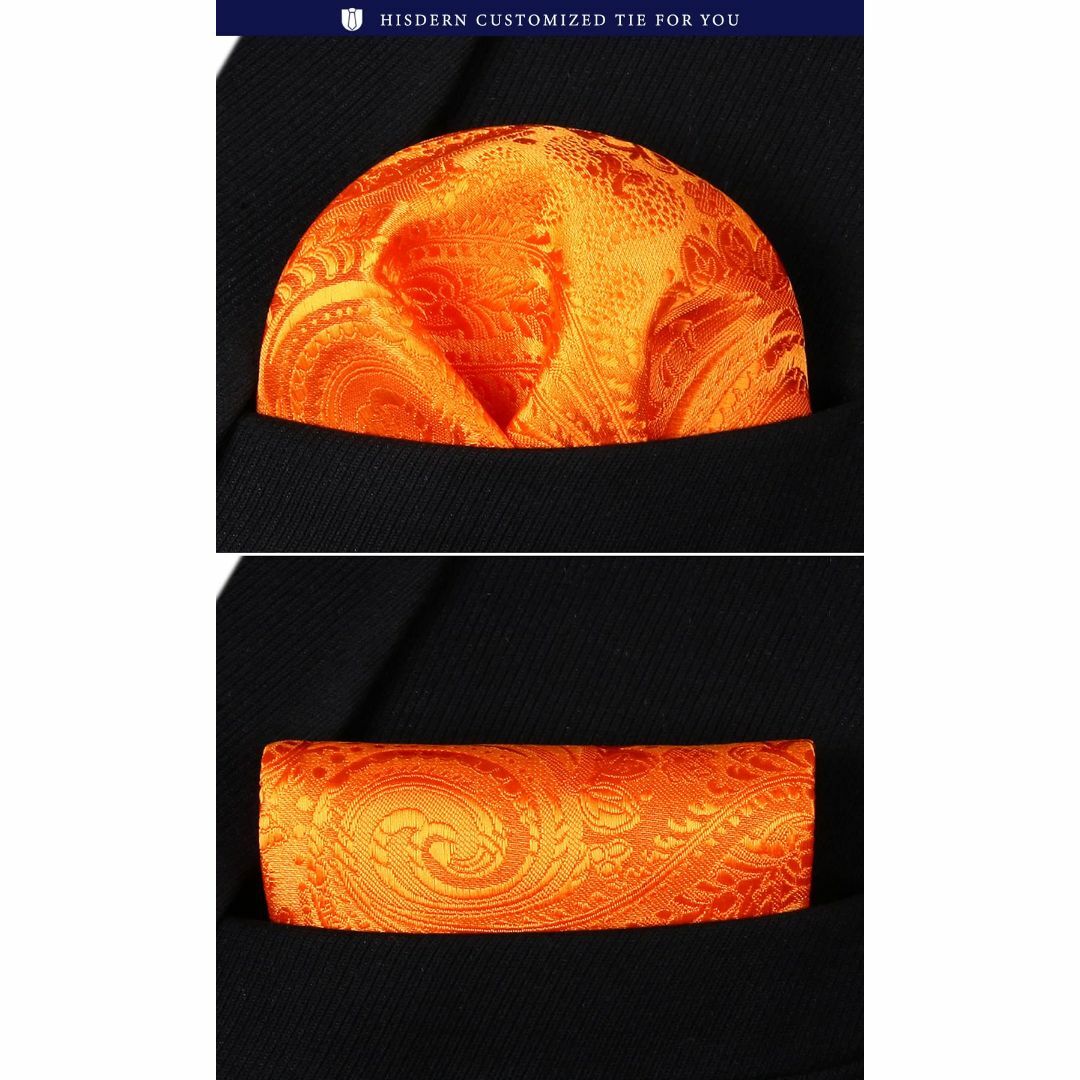 【色: 09オレンジ（ペイズリー柄）】[HISDERN] ヒスデン ペイズリー柄 メンズのファッション小物(その他)の商品写真