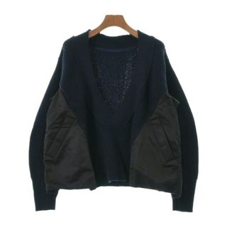 sacai - sacai サカイ ニット・セーター 1(S位) 紺x黒 【古着】【中古】