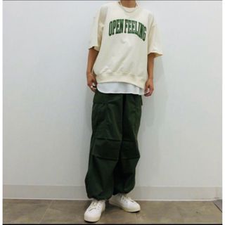 ジーユー(GU)のGU 半袖 スウェット ロゴ メンズ Lサイズ スウェットTシャツ(Tシャツ/カットソー(半袖/袖なし))