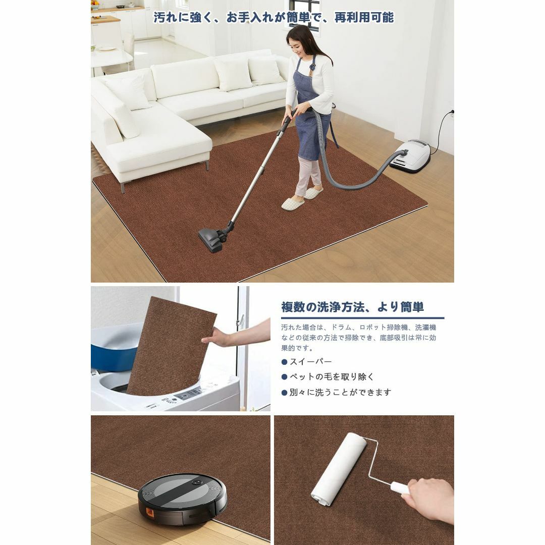 【色: ブラウン】【 限定ブランド】チェアマット フロアマット 床保護マット H インテリア/住まい/日用品のラグ/カーペット/マット(ラグ)の商品写真