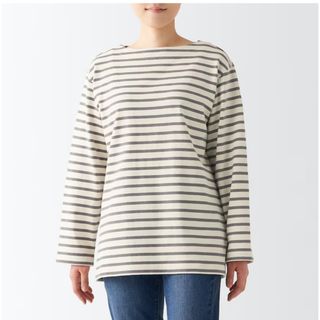 ムジルシリョウヒン(MUJI (無印良品))の無印良品　太番手ボートネック長袖Tシャツ(Tシャツ(長袖/七分))