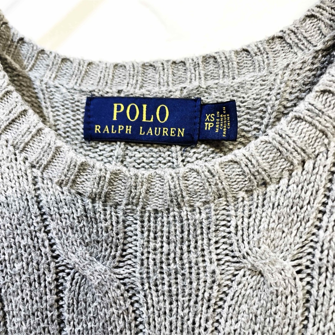 Ralph Lauren(ラルフローレン)のポロ ラルフローレン コットンニット ポニー刺繍 セーター ケーブルニット レディースのトップス(ニット/セーター)の商品写真