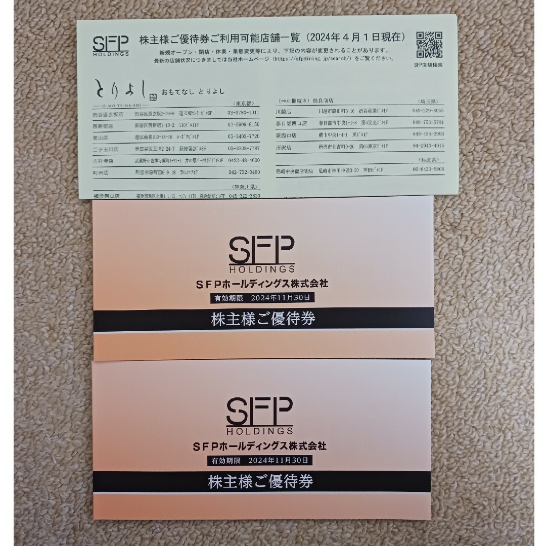 SFPホールディングス株主優待券 20000円分 チケットの優待券/割引券(その他)の商品写真
