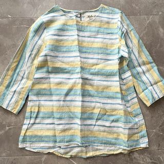 Mizuiro Linen ミズイロリネン シャツ ボーダー ブラウス(シャツ/ブラウス(長袖/七分))