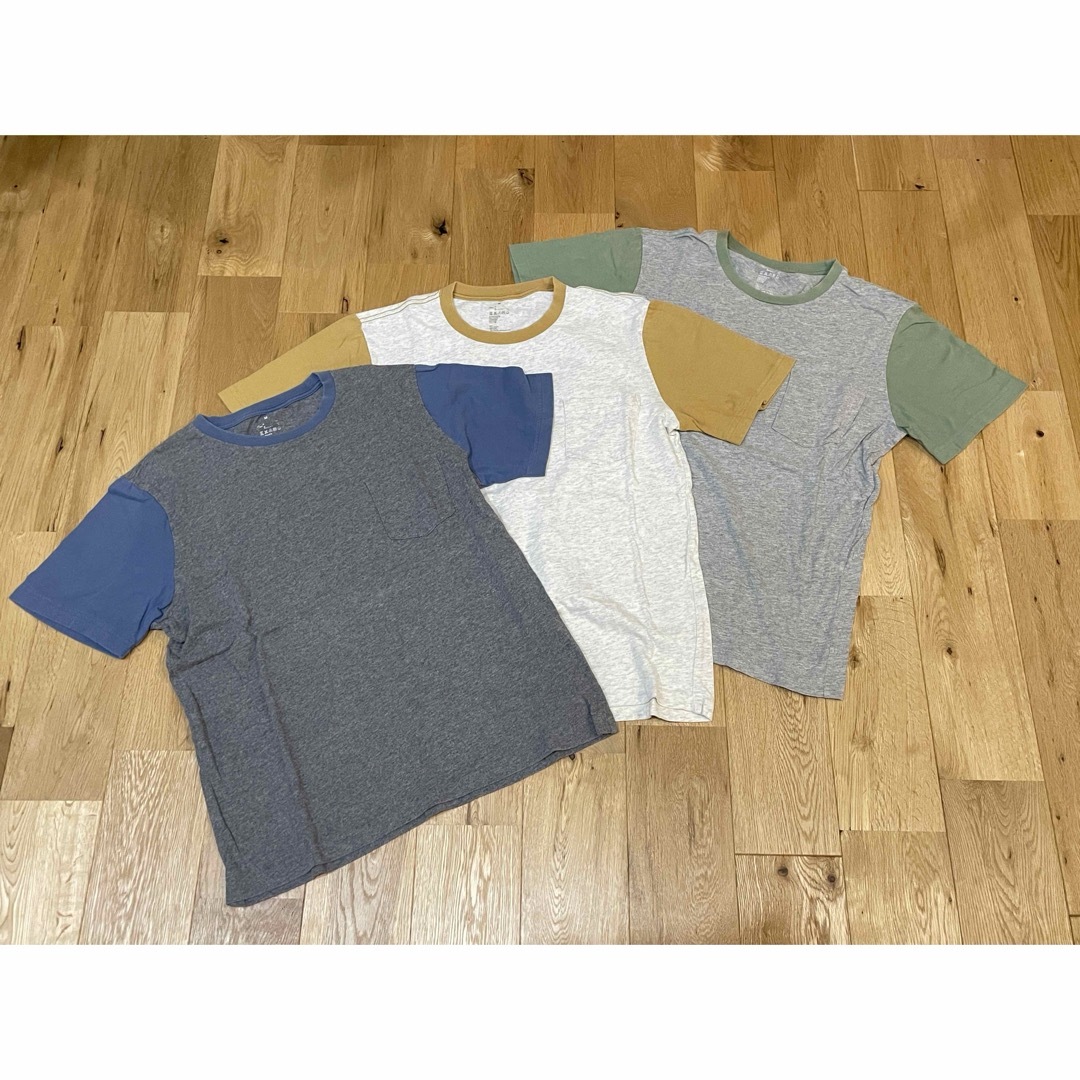 MUJI (無印良品)(ムジルシリョウヒン)の無印良品　ポケットtシャツ 3枚セット M バイカラー メンズのトップス(Tシャツ/カットソー(半袖/袖なし))の商品写真