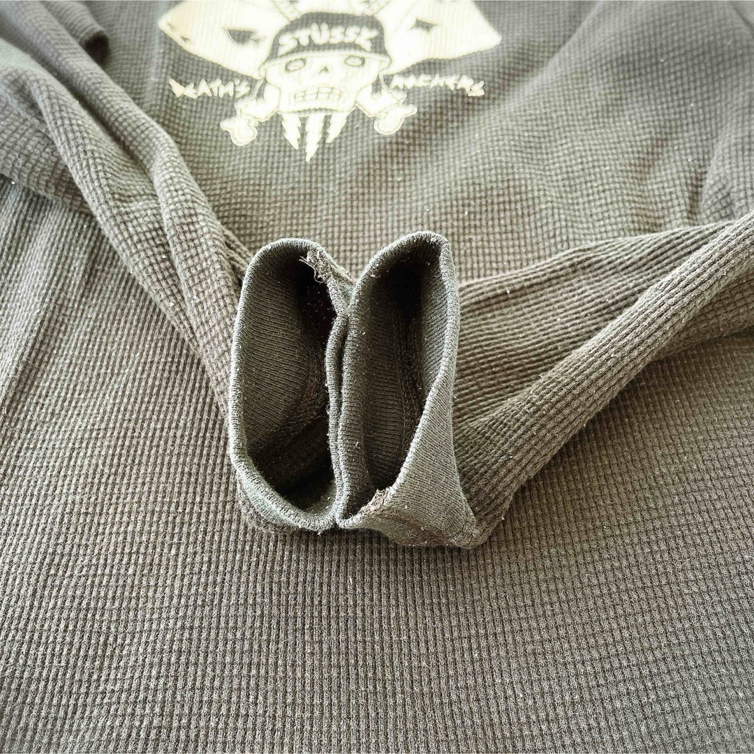STUSSY(ステューシー)のSTUSSY ステューシー スカルロゴ ロングシャツ 長袖Tシャツ ワッフル 綿 メンズのトップス(Tシャツ/カットソー(七分/長袖))の商品写真