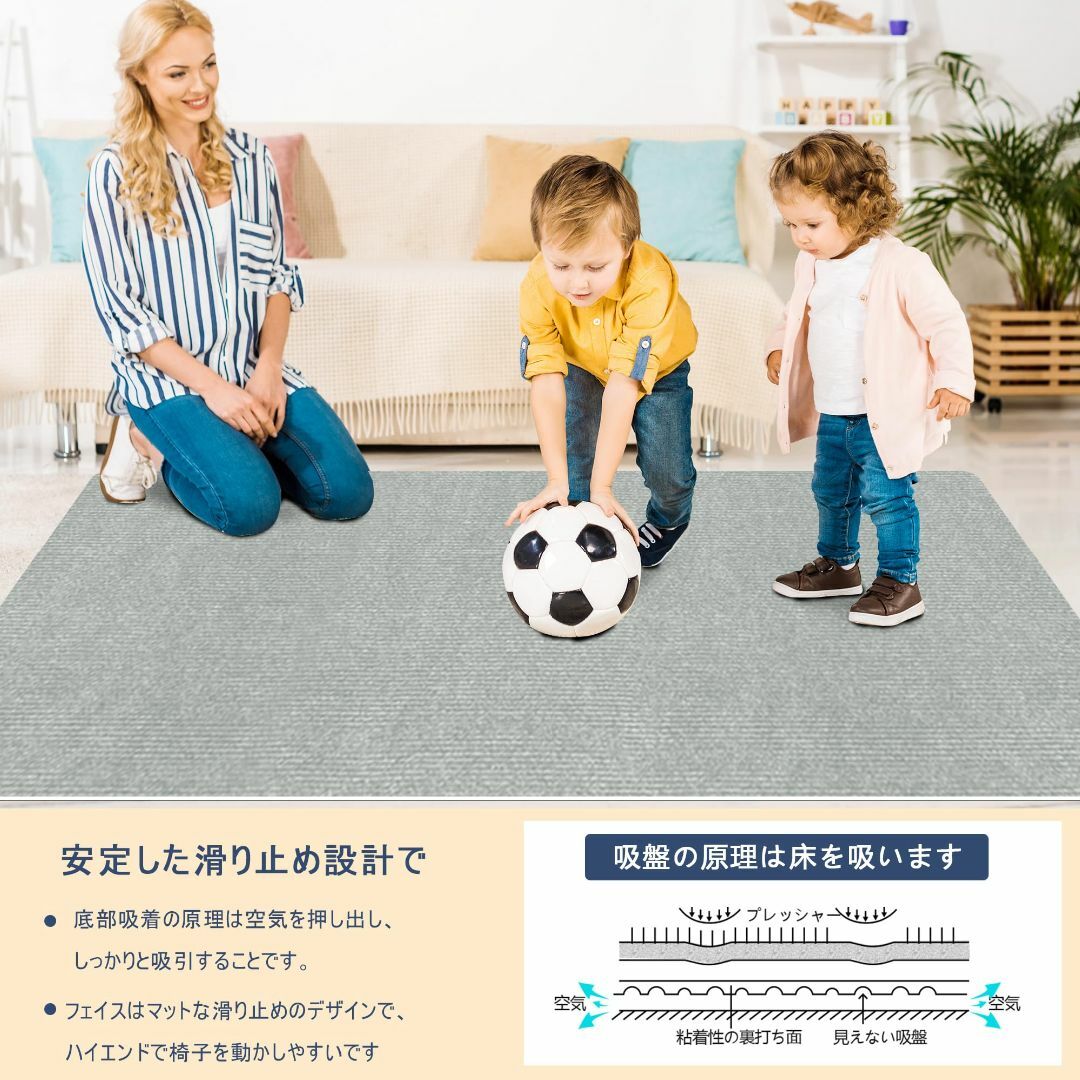 【色: ライトグレー】【 限定ブランド】チェアマット 床保護マット UOUOMI インテリア/住まい/日用品のラグ/カーペット/マット(ラグ)の商品写真