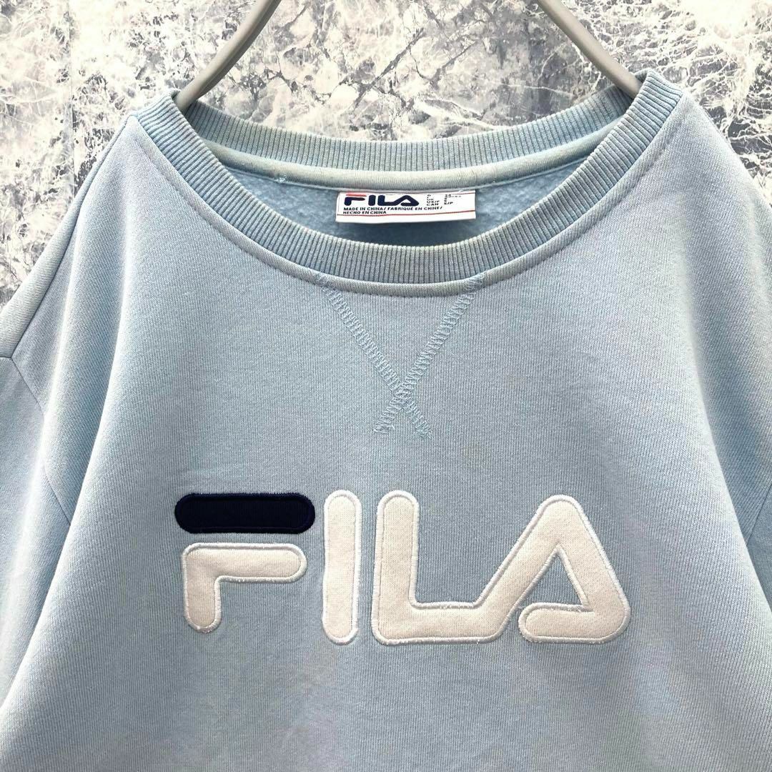 FILA(フィラ)のIS405 ITA古着フィラ刺繍ロゴマルチカラーVガゼットスウェットトレーナー レディースのトップス(トレーナー/スウェット)の商品写真