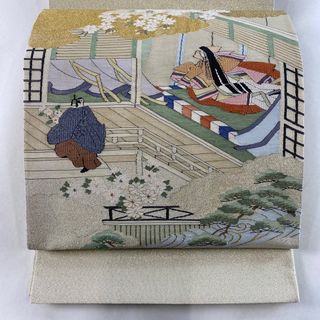 袋帯 美品 名品 お太鼓柄 正絹 【中古】(帯)