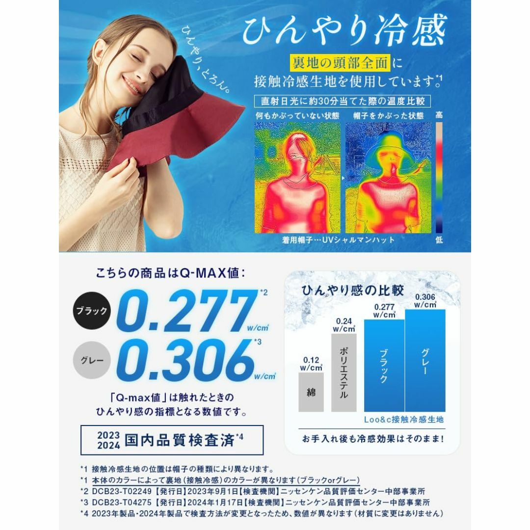 [Ｌｏｏ＆ｃ] [ルーアンドシー] 帽子 レディース 大きいサイズ つば広 接触 レディースのファッション小物(その他)の商品写真