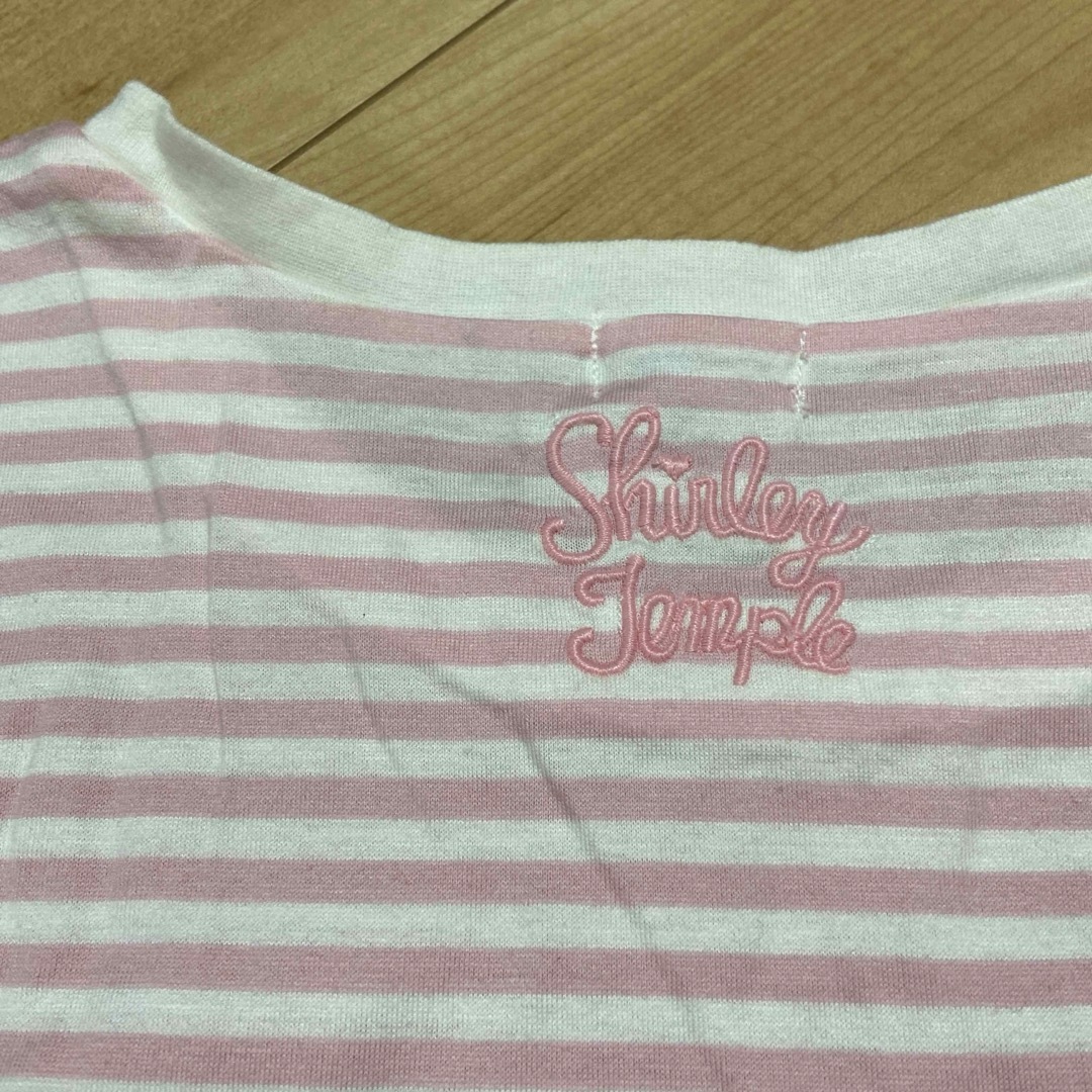 Shirley Temple(シャーリーテンプル)のシャーリーテンプル　ピンクボーダーTシャツ　150 キッズ/ベビー/マタニティのキッズ服女の子用(90cm~)(Tシャツ/カットソー)の商品写真