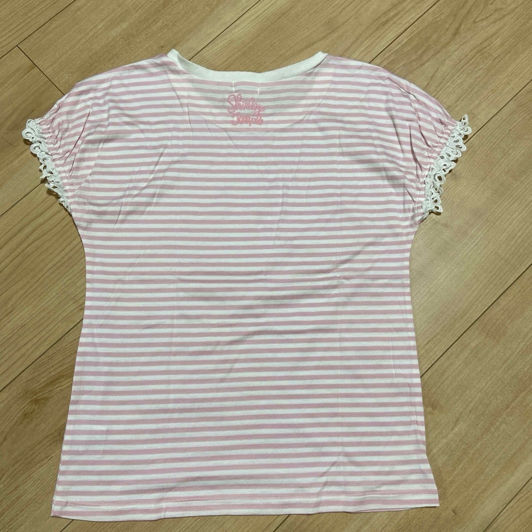 Shirley Temple(シャーリーテンプル)のシャーリーテンプル　ピンクボーダーTシャツ　150 キッズ/ベビー/マタニティのキッズ服女の子用(90cm~)(Tシャツ/カットソー)の商品写真