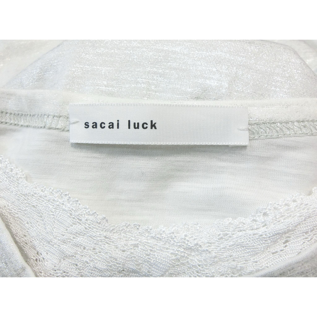 sacai luck(サカイラック)のsacai luck サカイ　シルバーラメに白いレースの半袖カットソー 1 メンズのトップス(Tシャツ/カットソー(半袖/袖なし))の商品写真