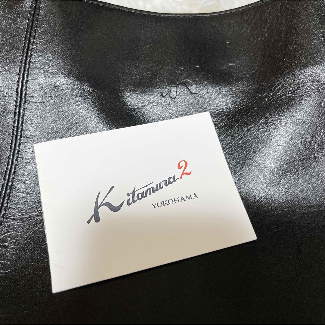 Kitamura(キタムラ)の【美品】Kitamura キタムラ トートバッグ レザー  Kロゴ 黒ブラック レディースのバッグ(トートバッグ)の商品写真