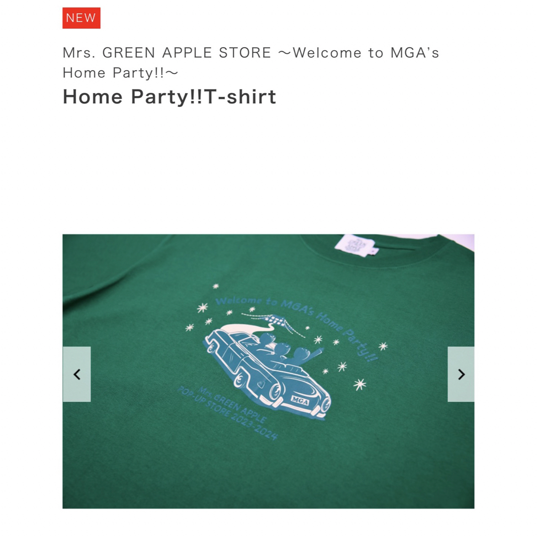 Mrs. GREEN APPLE Tシャツ グリーン Mサイズ エンタメ/ホビーのタレントグッズ(ミュージシャン)の商品写真