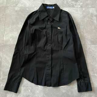 バーバリーブルーレーベル(BURBERRY BLUE LABEL)のBURBERRY BLUE LABEL ワンポイントシャツ ブラック 36(シャツ/ブラウス(長袖/七分))