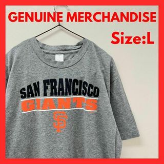 メジャーリーグベースボール(MLB)の【美品】古着　サンフランシスコ　ジャイアンツ　ロゴ　Tシャツ　メンズ　グレー　L(Tシャツ/カットソー(半袖/袖なし))