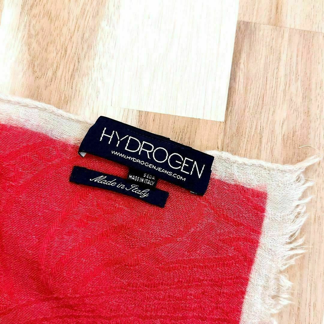HYDROGEN(ハイドロゲン)の【ハイドロゲン】HYDROGEN スカル ボーン ペイズリー ストール 赤×緑 メンズのファッション小物(ストール)の商品写真