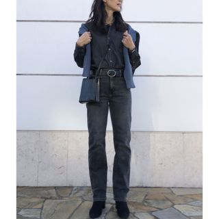 ユニクロ(UNIQLO)のユニクロ　スリムストレートハイライズジーンズ(丈78.5cm)(デニム/ジーンズ)