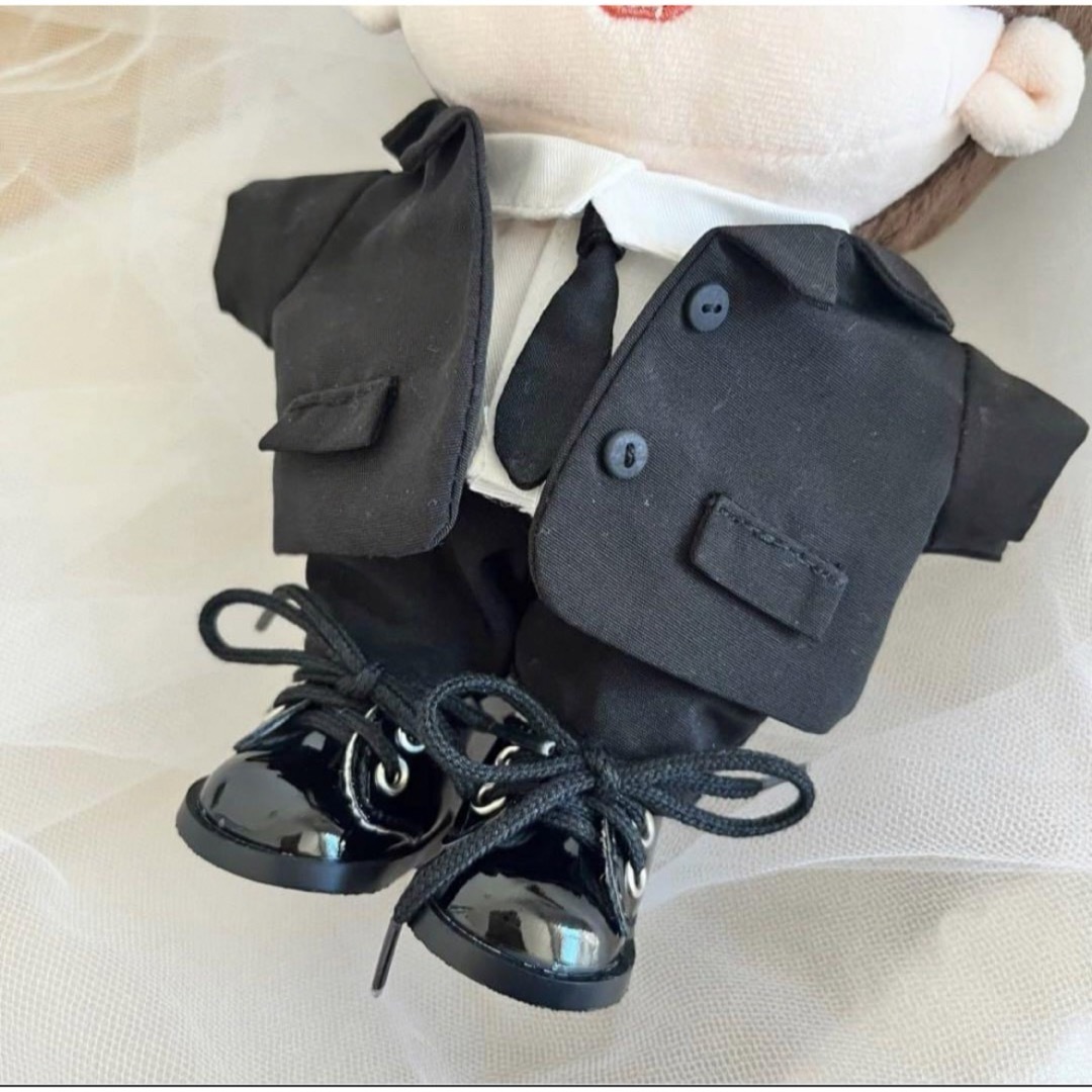 【送料込】エナメル ぬい靴 着せ替え ぬい服 推し活 革靴風 15cm～20cm キッズ/ベビー/マタニティのおもちゃ(ぬいぐるみ/人形)の商品写真