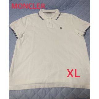 美品 モンクレール MONCLER ワンポイントロゴ 白 ポロシャツ 半袖　XL