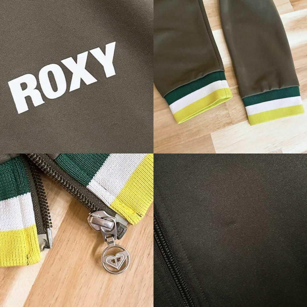 Roxy(ロキシー)の【ロキシー】ROXY ジャージ 上下セットアップ トレーニング M カーキ×白 スポーツ/アウトドアのランニング(ウェア)の商品写真