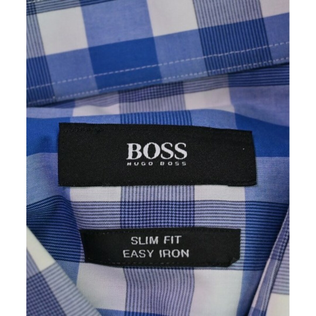 HUGO BOSS(ヒューゴボス)のHUGO BOSS カジュアルシャツ 41(XL位) 青x白(チェック) 【古着】【中古】 メンズのトップス(シャツ)の商品写真