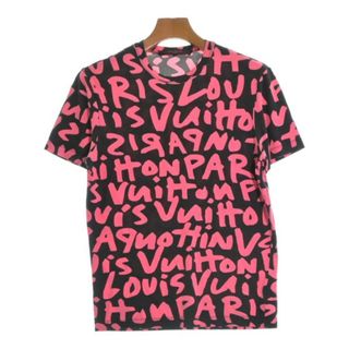 ルイヴィトン(LOUIS VUITTON)のLOUIS VUITTON Tシャツ・カットソー XXS 黒xピンク(総柄) 【古着】【中古】(Tシャツ/カットソー(半袖/袖なし))