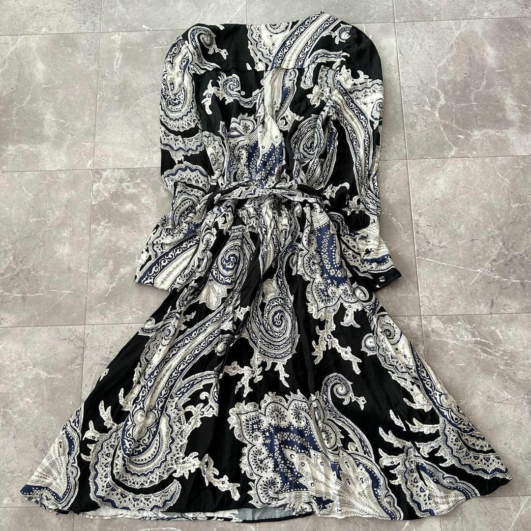 MACPHEE(マカフィー)のトゥモローランド マカフィー カシュクール ラップドレス ワンピース ペイズリー レディースのワンピース(ひざ丈ワンピース)の商品写真
