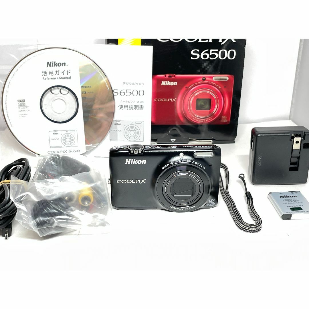 Nikon(ニコン)の元箱付き ニコン COOLPIX S6500 ブラック スマホ/家電/カメラのカメラ(コンパクトデジタルカメラ)の商品写真