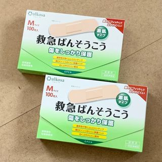 【新品】アルコーサ 絆創膏 救急ばんそうこう Mサイズ100枚入り×2《送料込》(その他)