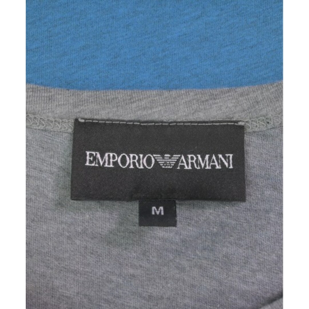 Emporio Armani(エンポリオアルマーニ)のEMPORIO ARMANI Tシャツ・カットソー M 水色xグレー 【古着】【中古】 メンズのトップス(Tシャツ/カットソー(半袖/袖なし))の商品写真