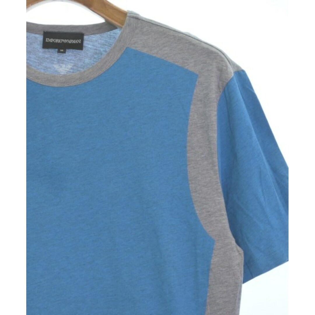 Emporio Armani(エンポリオアルマーニ)のEMPORIO ARMANI Tシャツ・カットソー M 水色xグレー 【古着】【中古】 メンズのトップス(Tシャツ/カットソー(半袖/袖なし))の商品写真