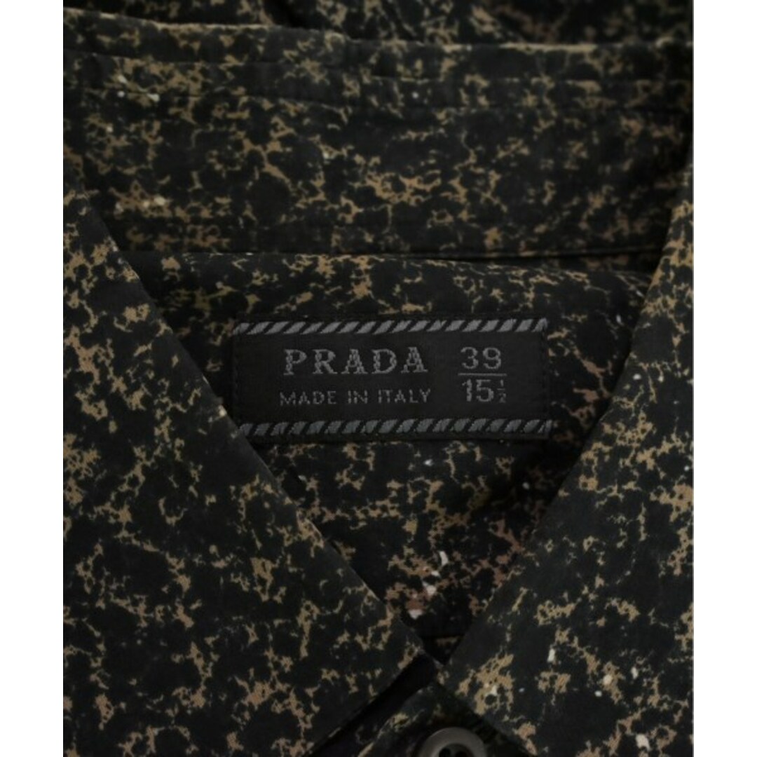 PRADA(プラダ)のPRADA プラダ カジュアルシャツ 39(S位) 黒xベージュ(総柄) 【古着】【中古】 メンズのトップス(シャツ)の商品写真