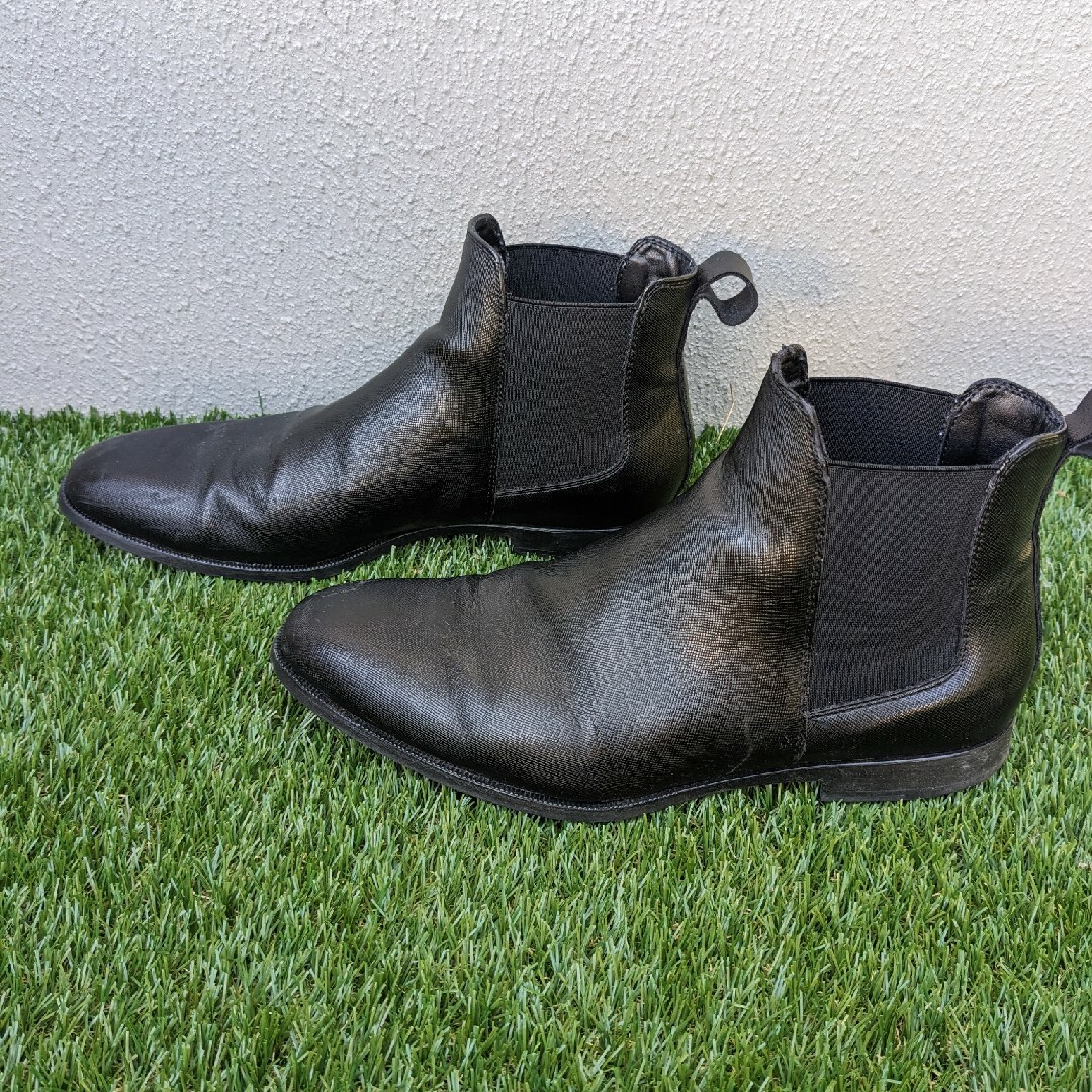 ZARA(ザラ)のZARAサイドゴアブーツ42黒 / ザラ革靴ブラックビジネス通勤レインサイドゴム メンズの靴/シューズ(ブーツ)の商品写真