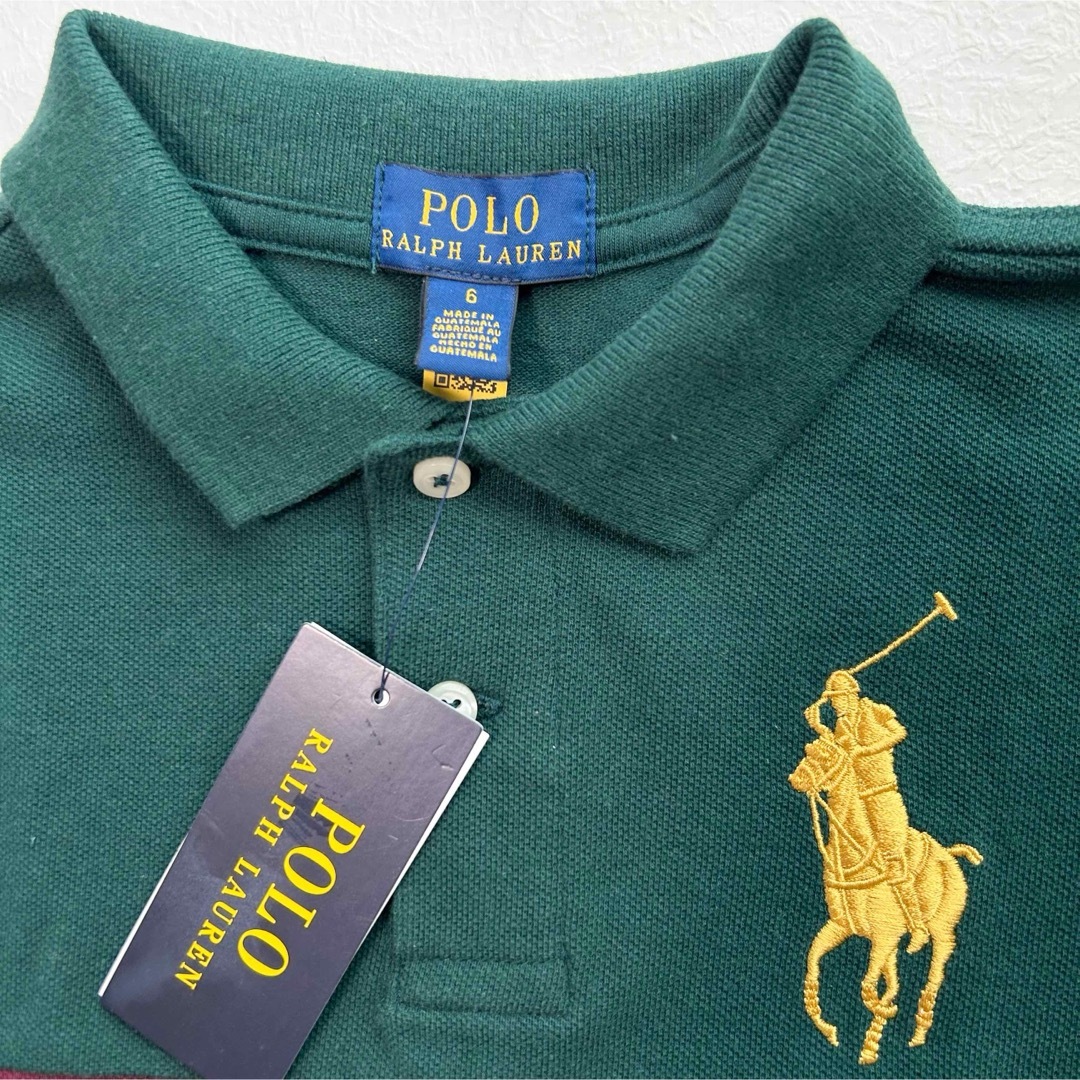 POLO RALPH LAUREN(ポロラルフローレン)の新作◇ラルフローレン ビッグポニー半袖ポロシャツ グリーン 6/120 キッズ/ベビー/マタニティのキッズ服男の子用(90cm~)(Tシャツ/カットソー)の商品写真