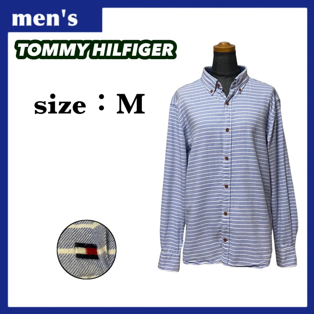 TOMMY HILFIGER(トミーヒルフィガー)のトミーヒルフィガー 長袖 ボタンダウン シャツ メンズ サイズM ライトブルー メンズのトップス(シャツ)の商品写真